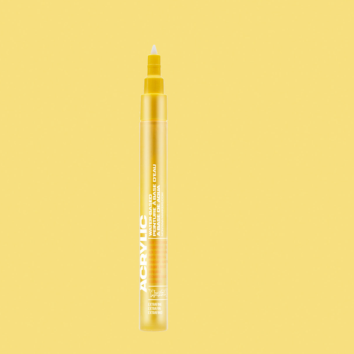 Montana Cans Acrylic Paint Marker, .7mm, Extra-Fine Nib, Shock Yellow Light