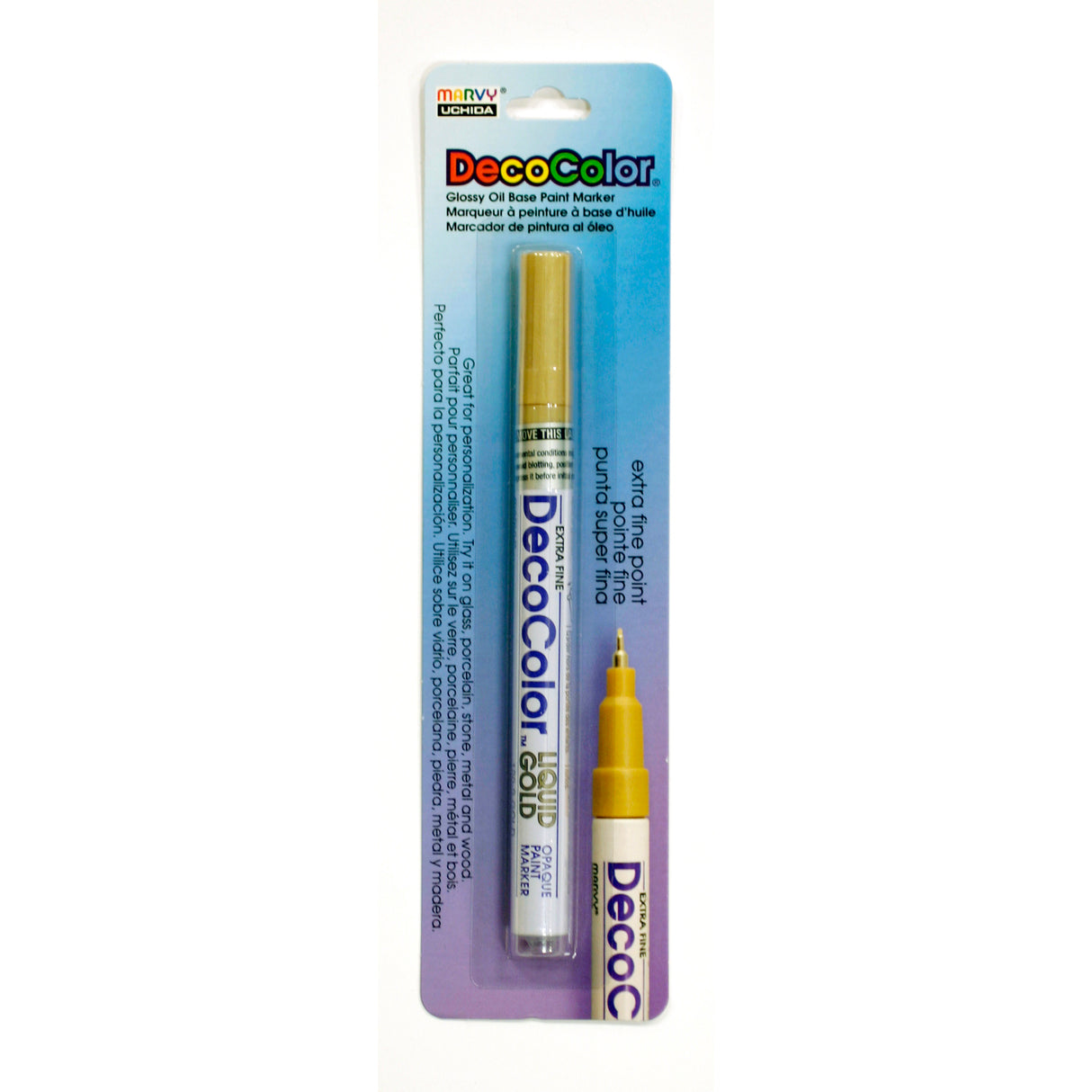 Uchida DecoColor Paint Marker, Extra-Fine, Carded Packaging, Gold