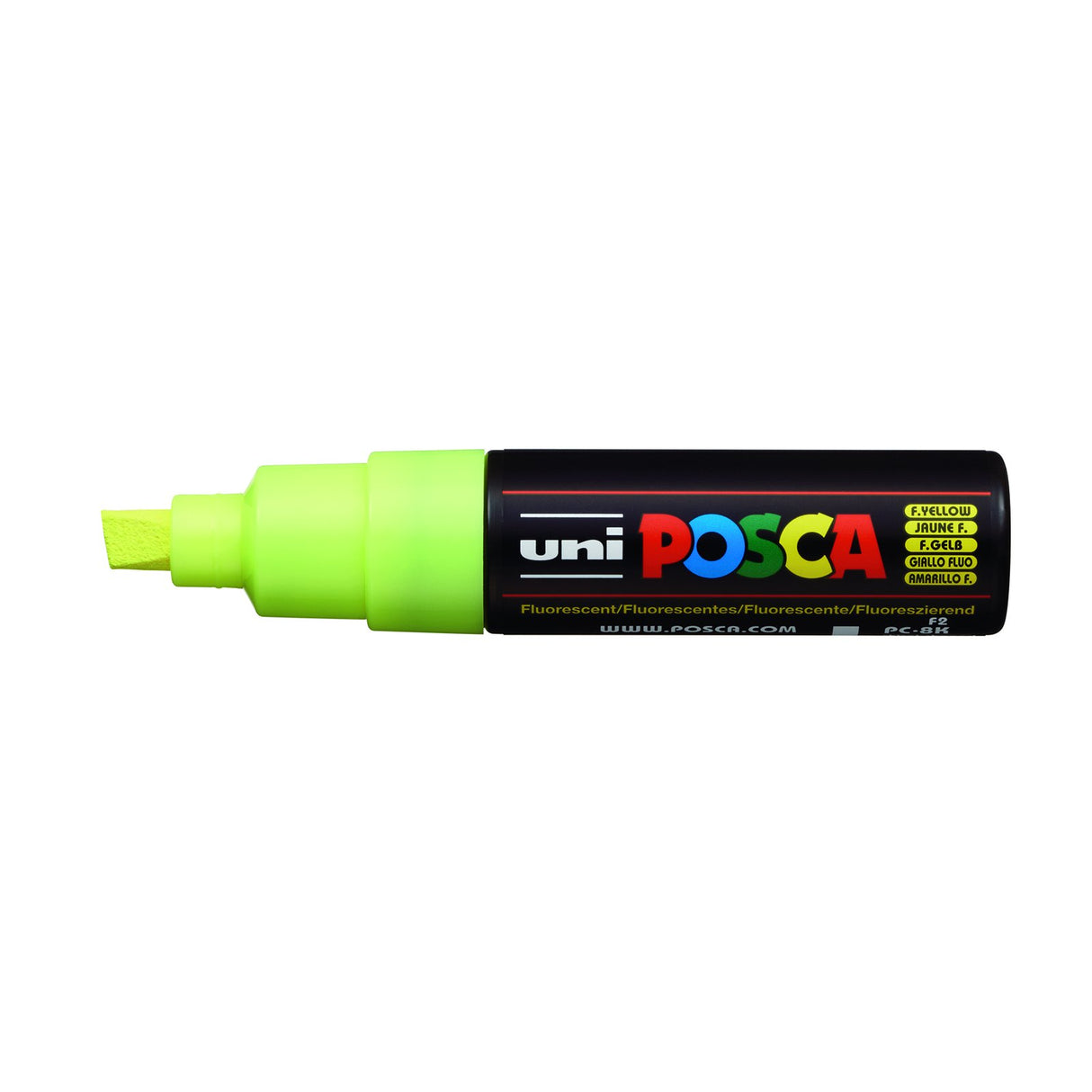 POSCA Paint Marker, PC-8K Broad Chisel, Fluorescent Yellow