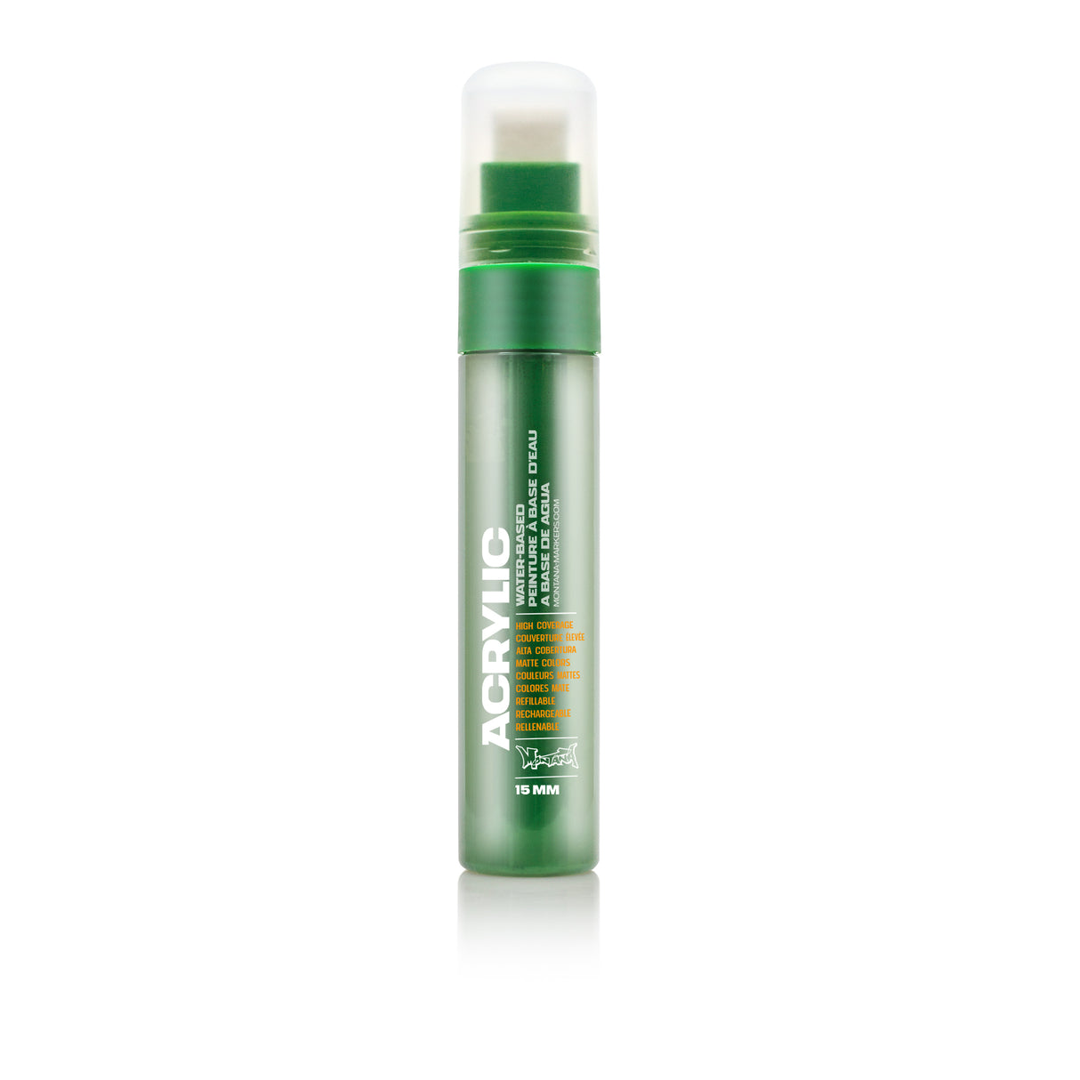 Montana Cans Acrylic Paint Marker, 15mm, Standard Nib, Shock Green Dark