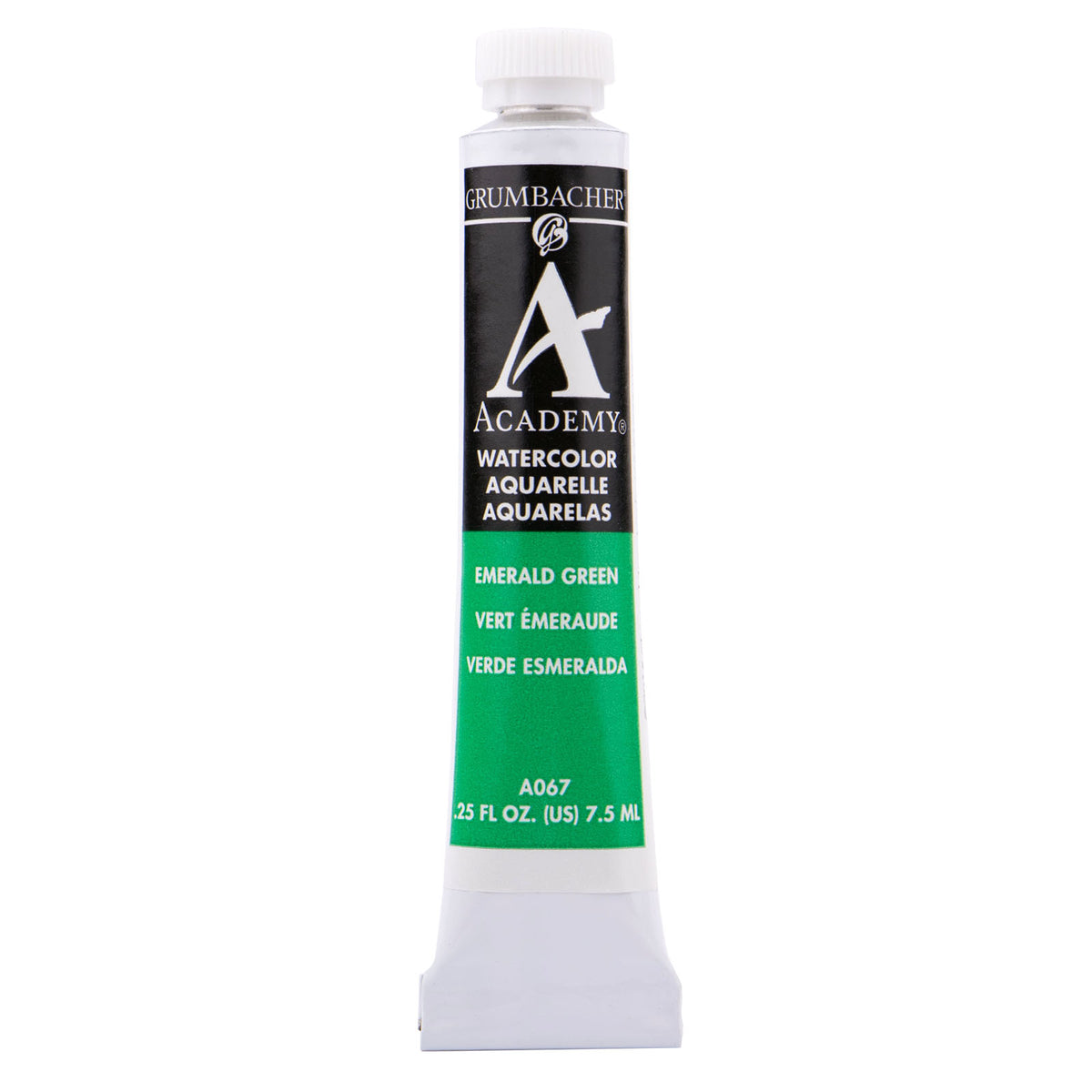Grumbacher Academy Watercolor, 7.5ml Tube, Emerald Green
