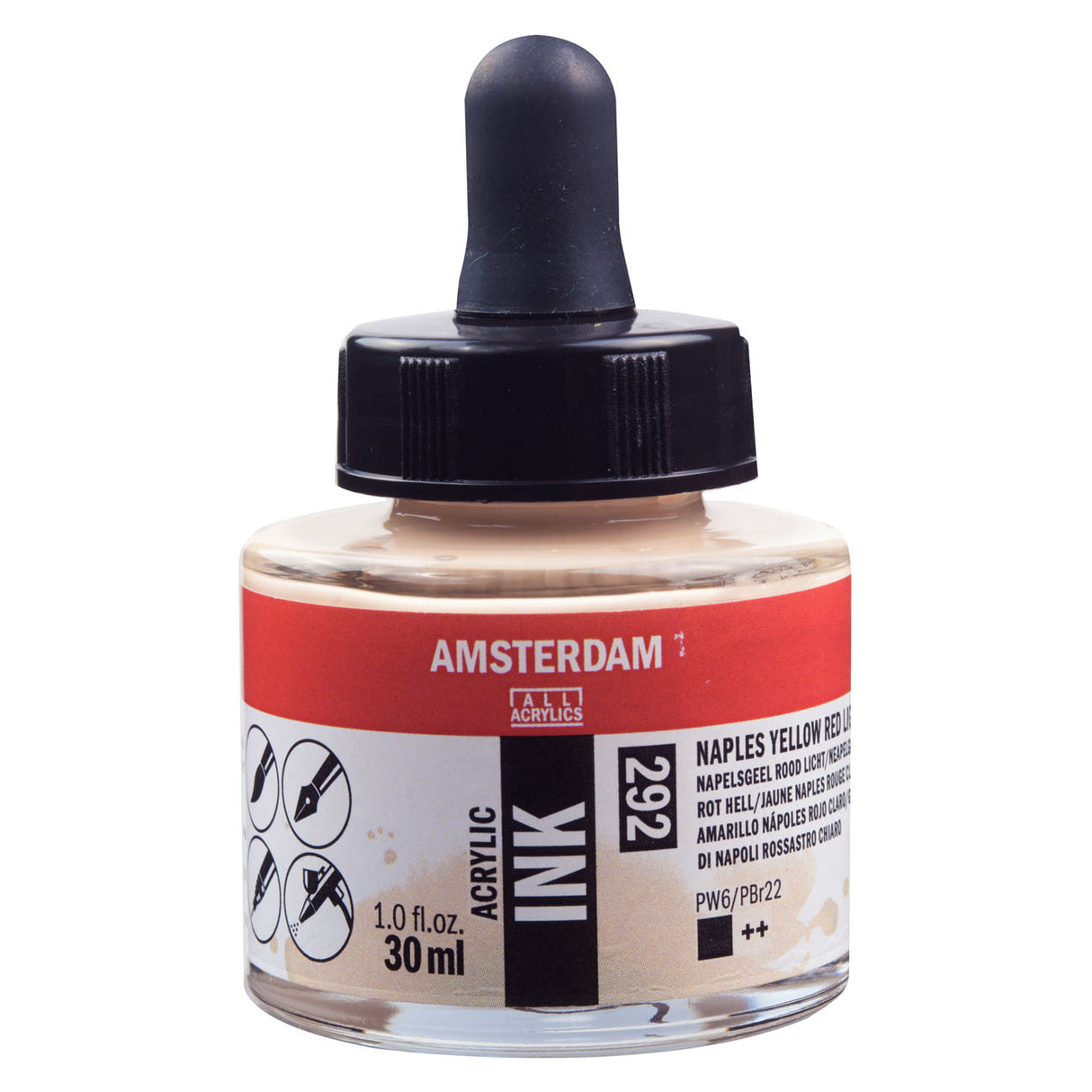 Amsterdam Acrylic Ink, 30ml, Naples Yellow Red Light