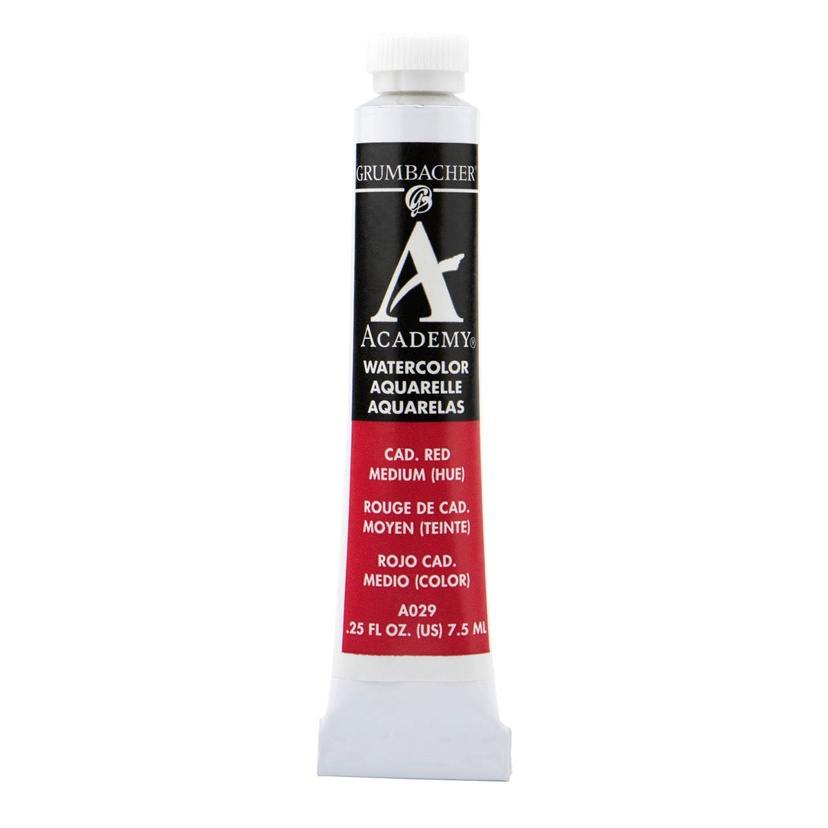 Grumbacher Academy Watercolor, 7.5ml Tube, Cadmium Red Medium