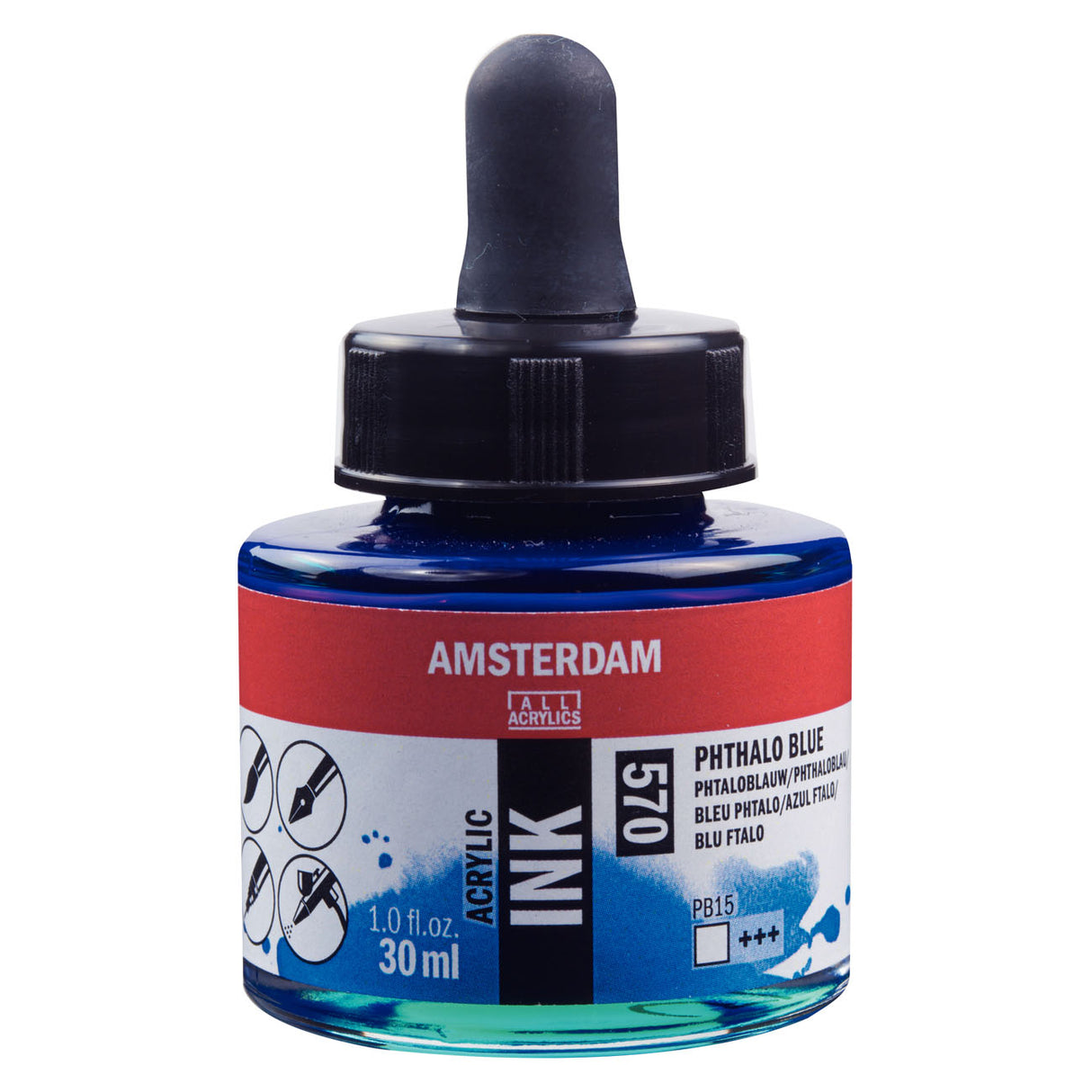 Amsterdam Acrylic Ink, 30ml, Pthalo Blue