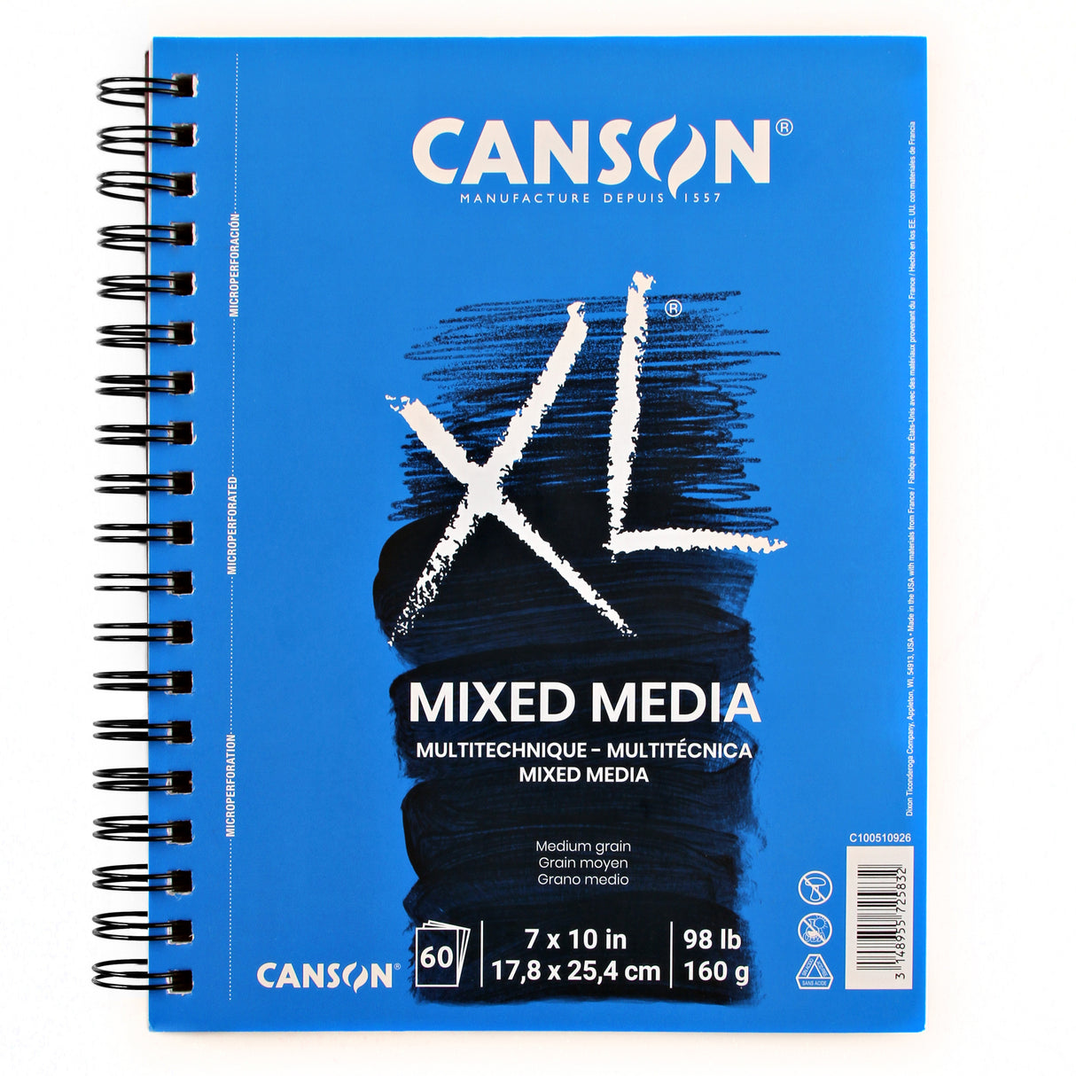 Canson XL Series Mixed Media Pad, Side Wire, 7x10 inches, 60 Sheets