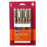 Sakura Pigma Micron Pen Set, 6-Colors, .45 mm