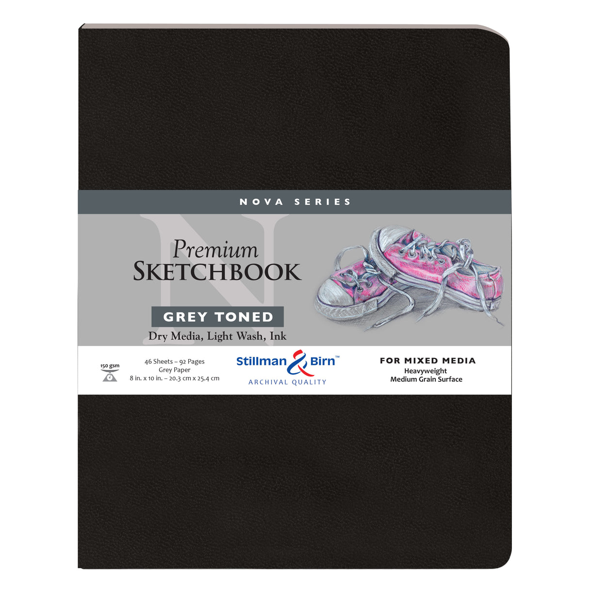 Stillman & Birn Nova Series Soft-Cover Sketchbook, Grey, 8 in x 10 in