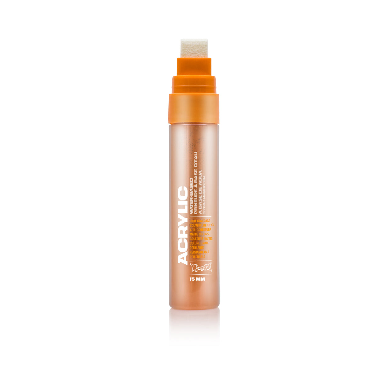 Montana Cans Acrylic Paint Marker, 15mm, Standard Nib, Shock Orange Light