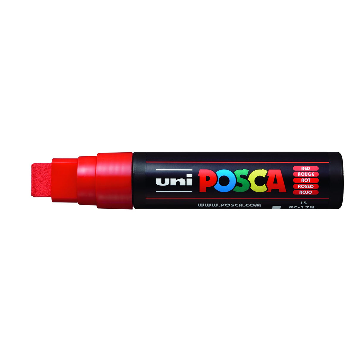 POSCA Paint Marker, PC-17K Extra Broad Rectangular Chisel, Red