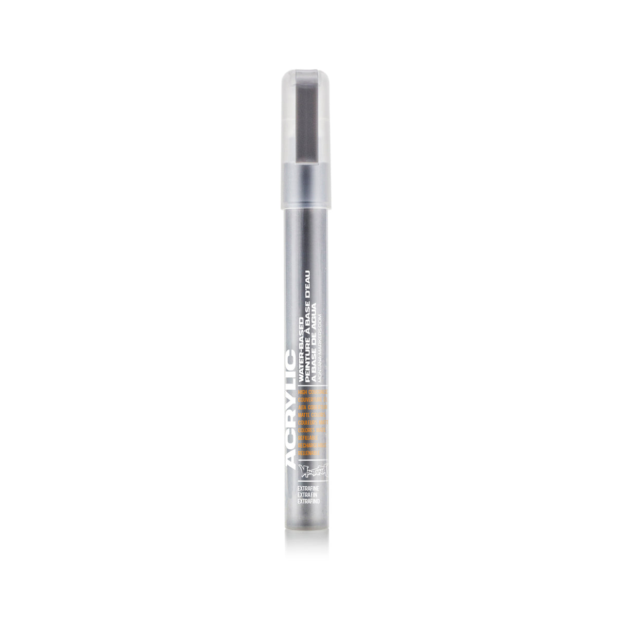 Montana Cans Acrylic Paint Marker, .7mm, Extra-Fine Nib, Outline Silver