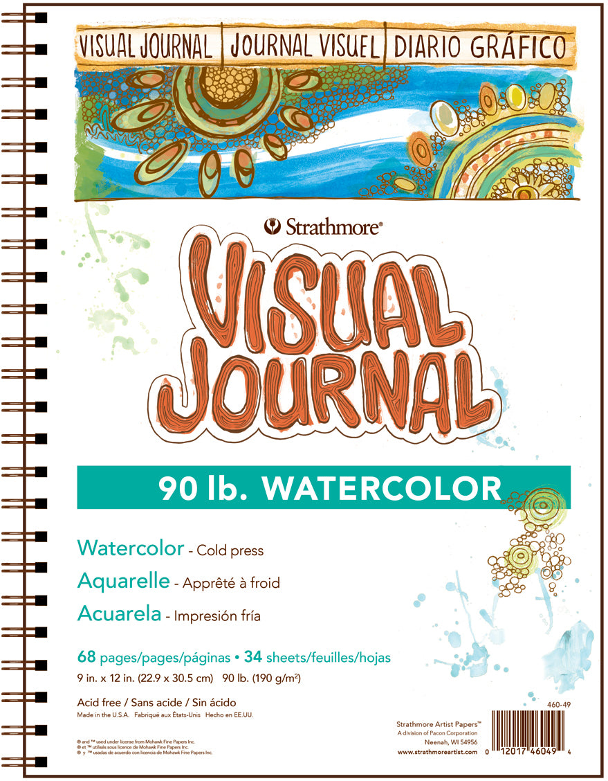 Strathmore Visual Journal, Cold-Press Watercolor, 9 in x 12 in, 90 lb.