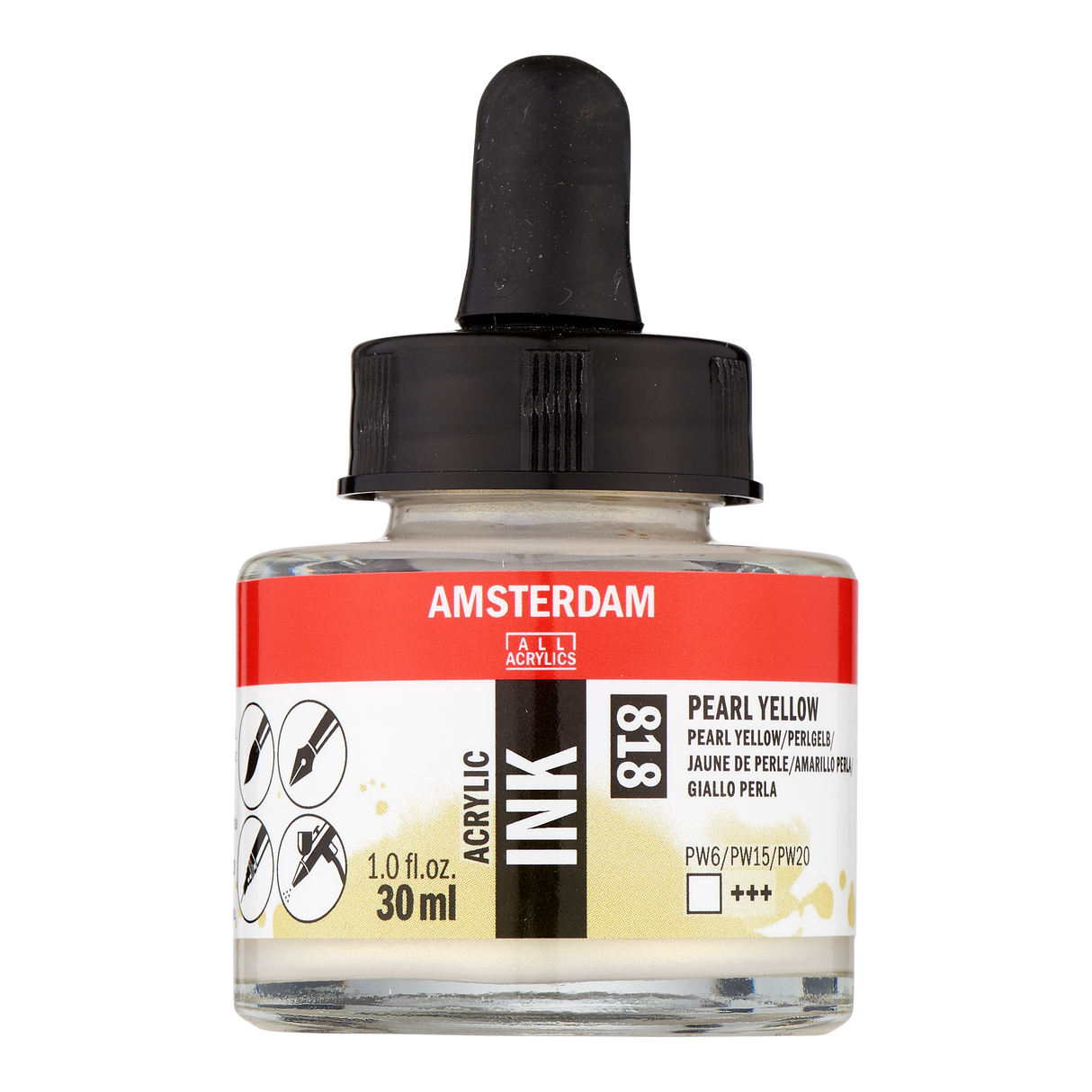 Amsterdam Acrylic Ink, 30ml, Pearl Yellow