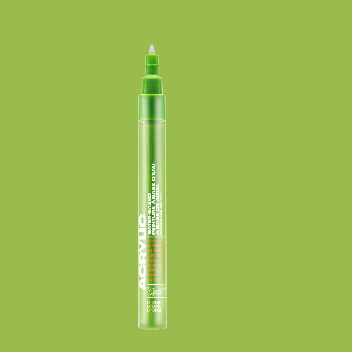 Montana Cans Acrylic Paint Marker, .7mm, Extra-Fine Nib, Shock Green Light