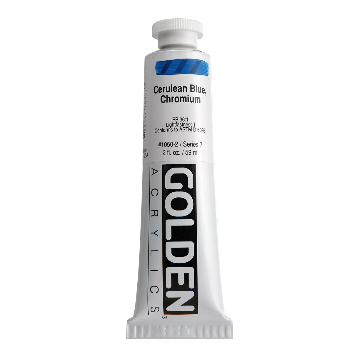 Golden Heavy Body Acrylic, 2oz., Cerulean Blue Chromium