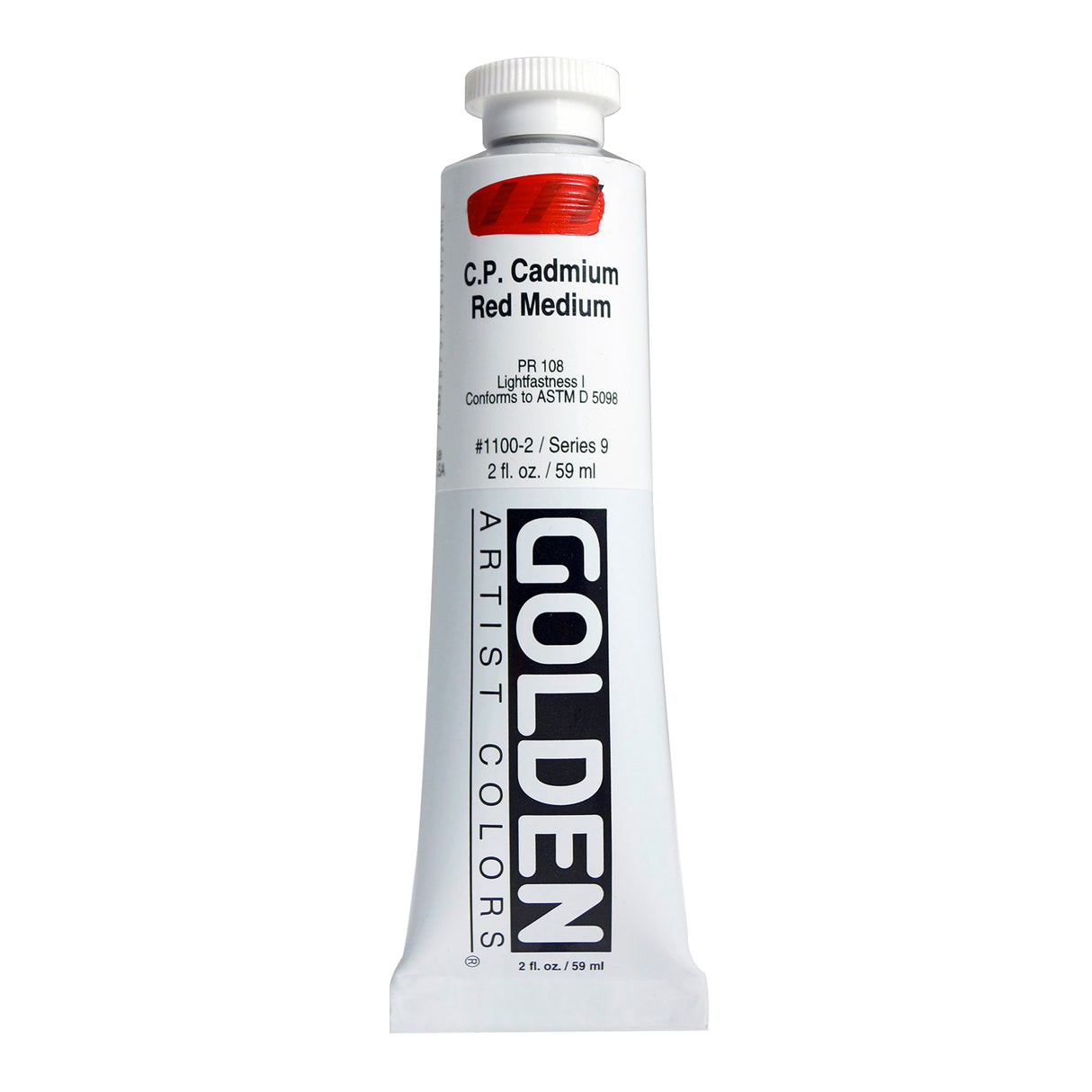 Golden Heavy Body Acrylic, 2oz., C P Cadmium Red Medium