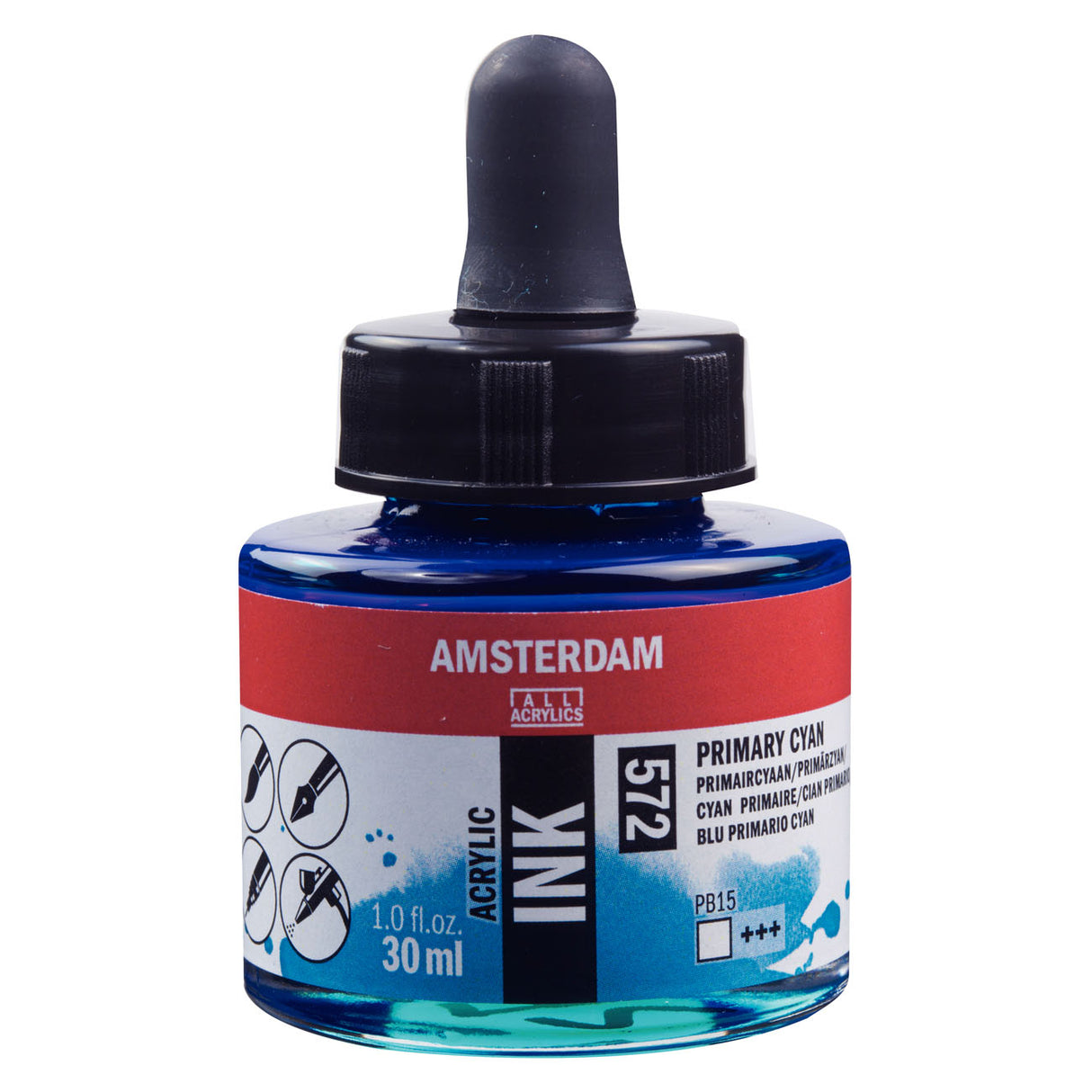 Amsterdam Acrylic Ink, 30ml, Primary Cyan