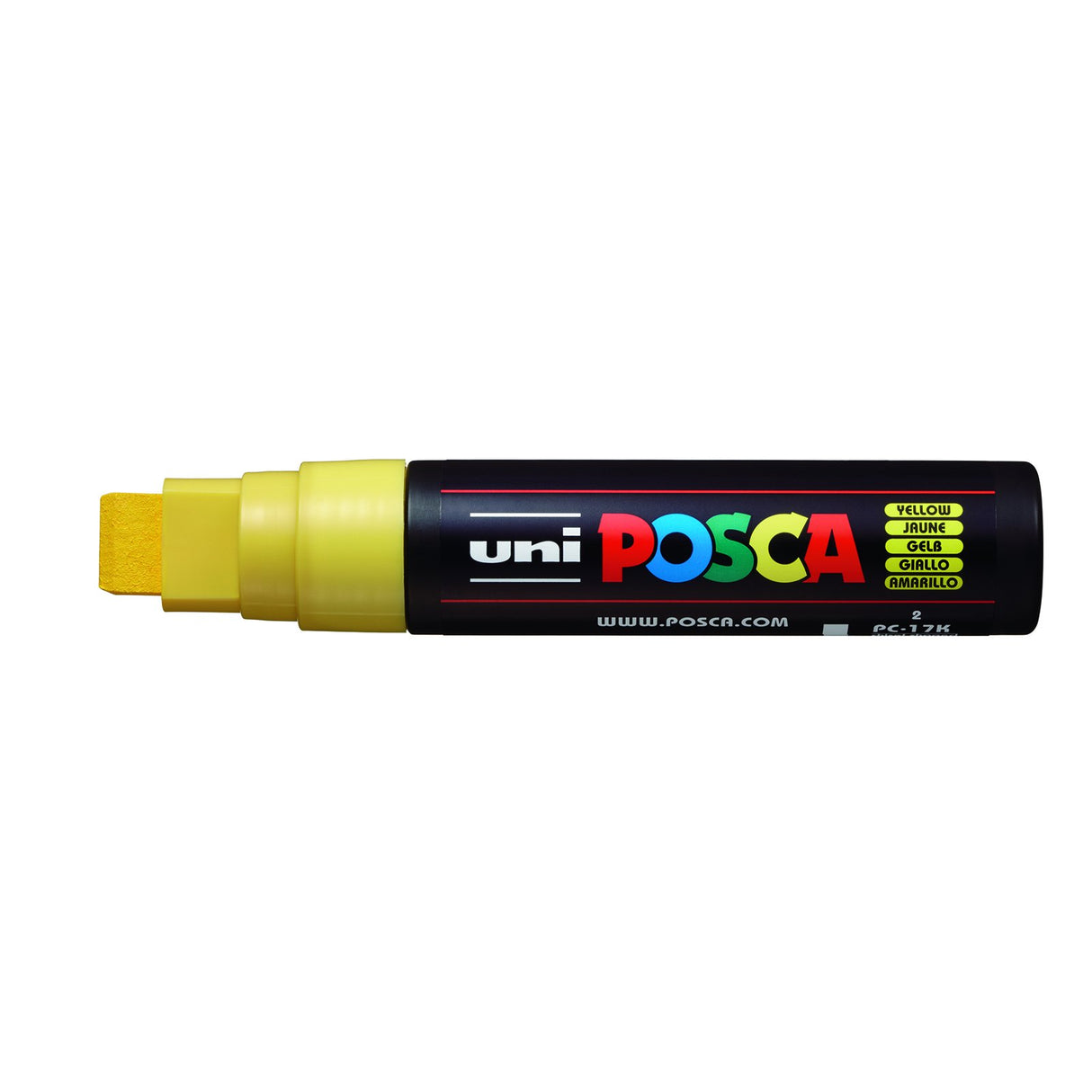 POSCA Paint Marker, PC-17K Extra Broad Rectangular Chisel, Yellow