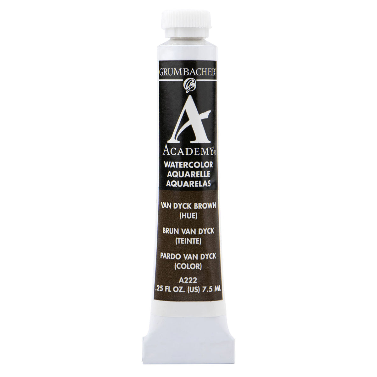 Grumbacher Academy Watercolor, 7.5ml Tube, Van Dyke Brown