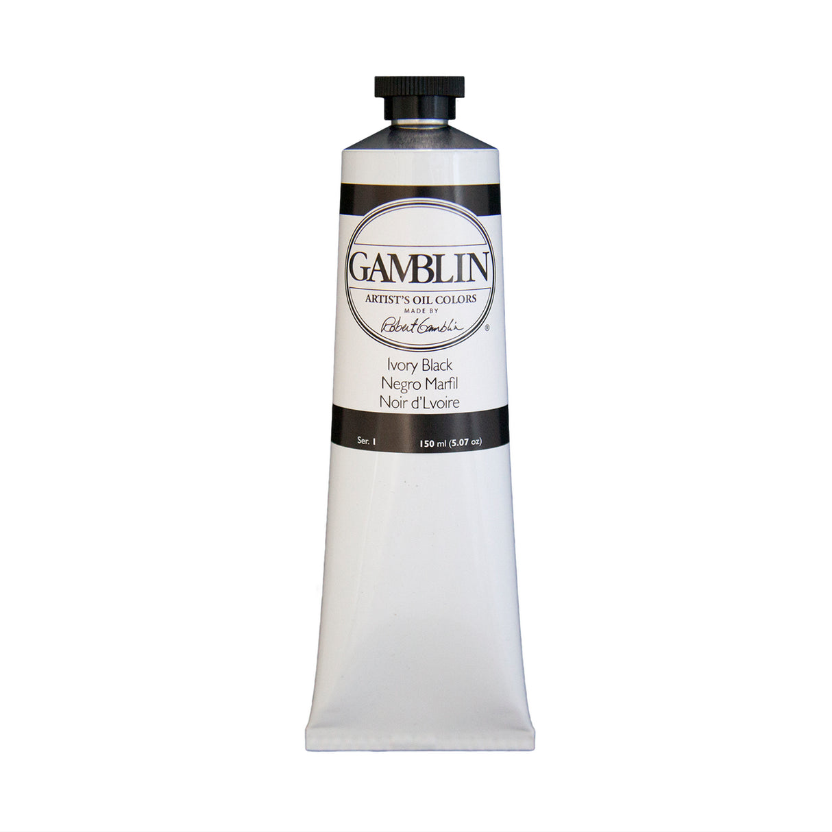 Gamblin Artist Grade Oil Color, 150ml, Ivory Black
