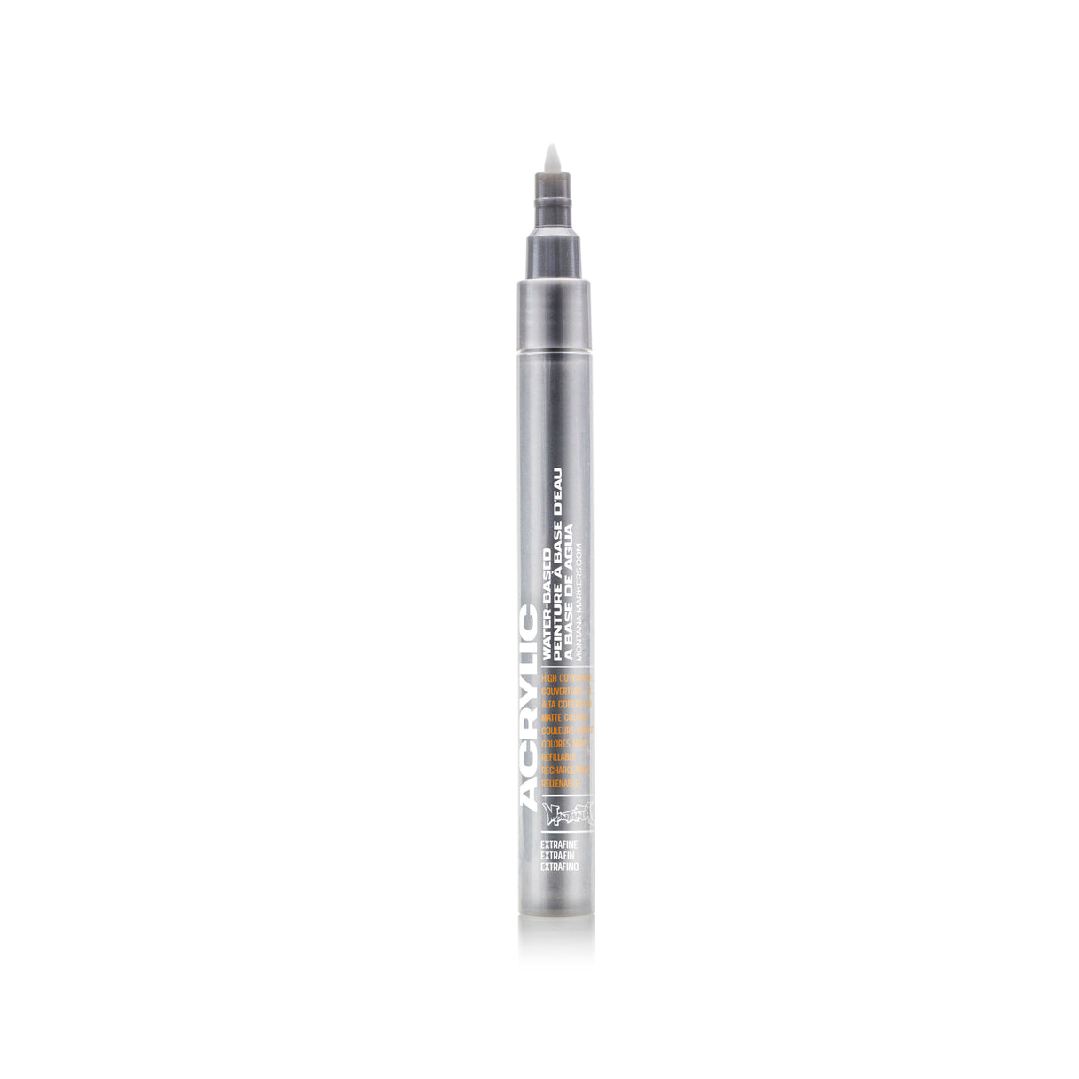 Montana Cans Acrylic Paint Marker, .7mm, Extra-Fine Nib, Outline Silver