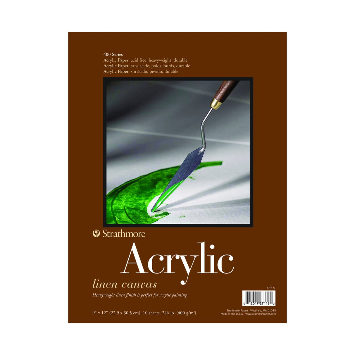 Strathmore Acrylic Paper Pad, 400 Series, Tape-Bound, 10 Sheets, 9 in x 12 in