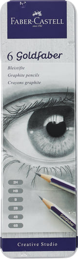 Faber-Castell Creative Studio Graphite Sketch Tin Set, 6-Pencils